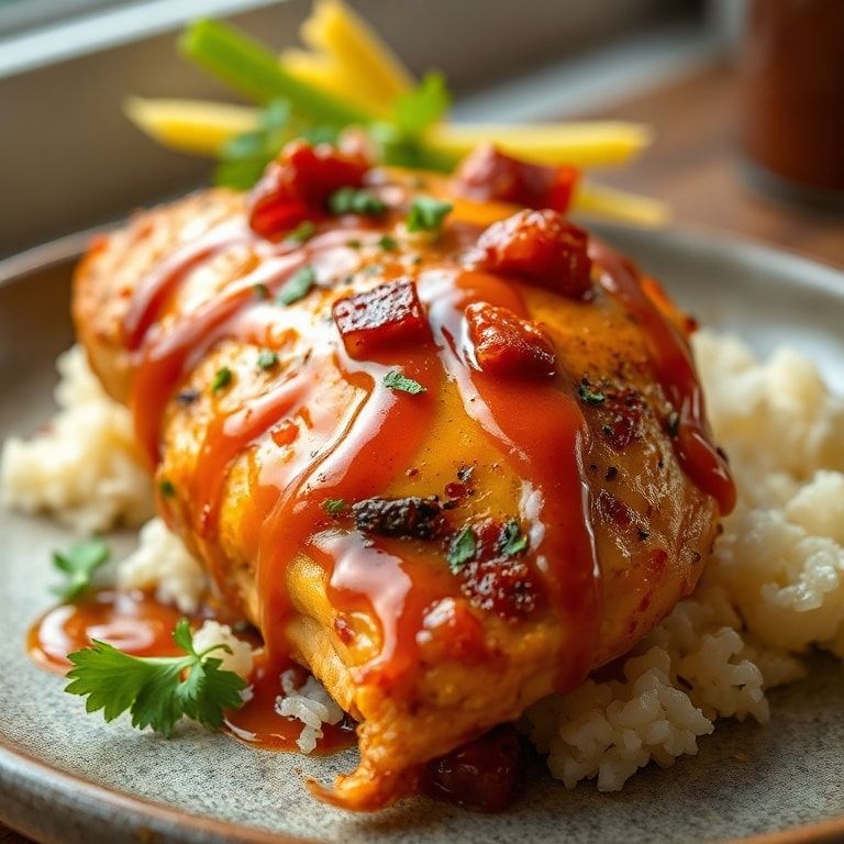 Easy BBQ Bacon Cheddar Chicken for Weeknight Dinner: Quick & Flavorful finished
