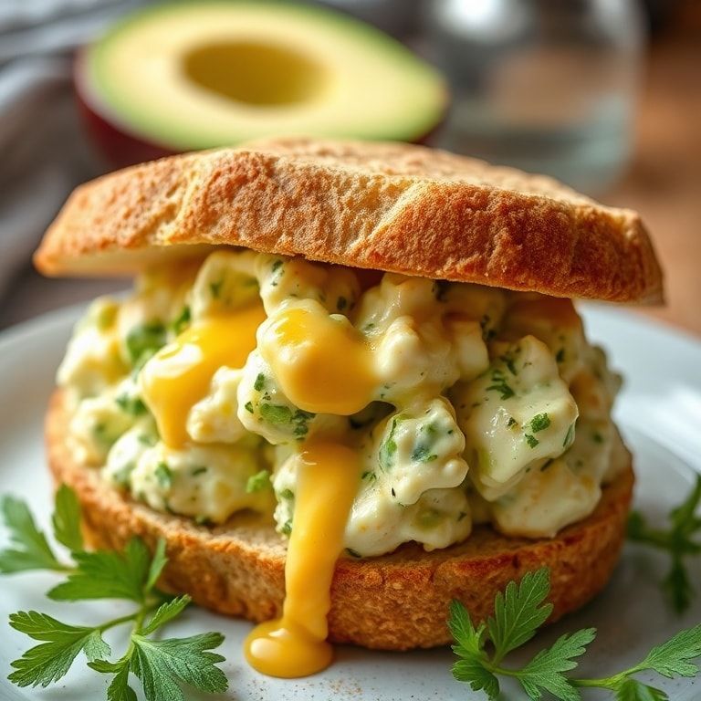 Creamy Avocado Egg Salad for Sandwiches: Quick, Homemade Sandwich Spread finished