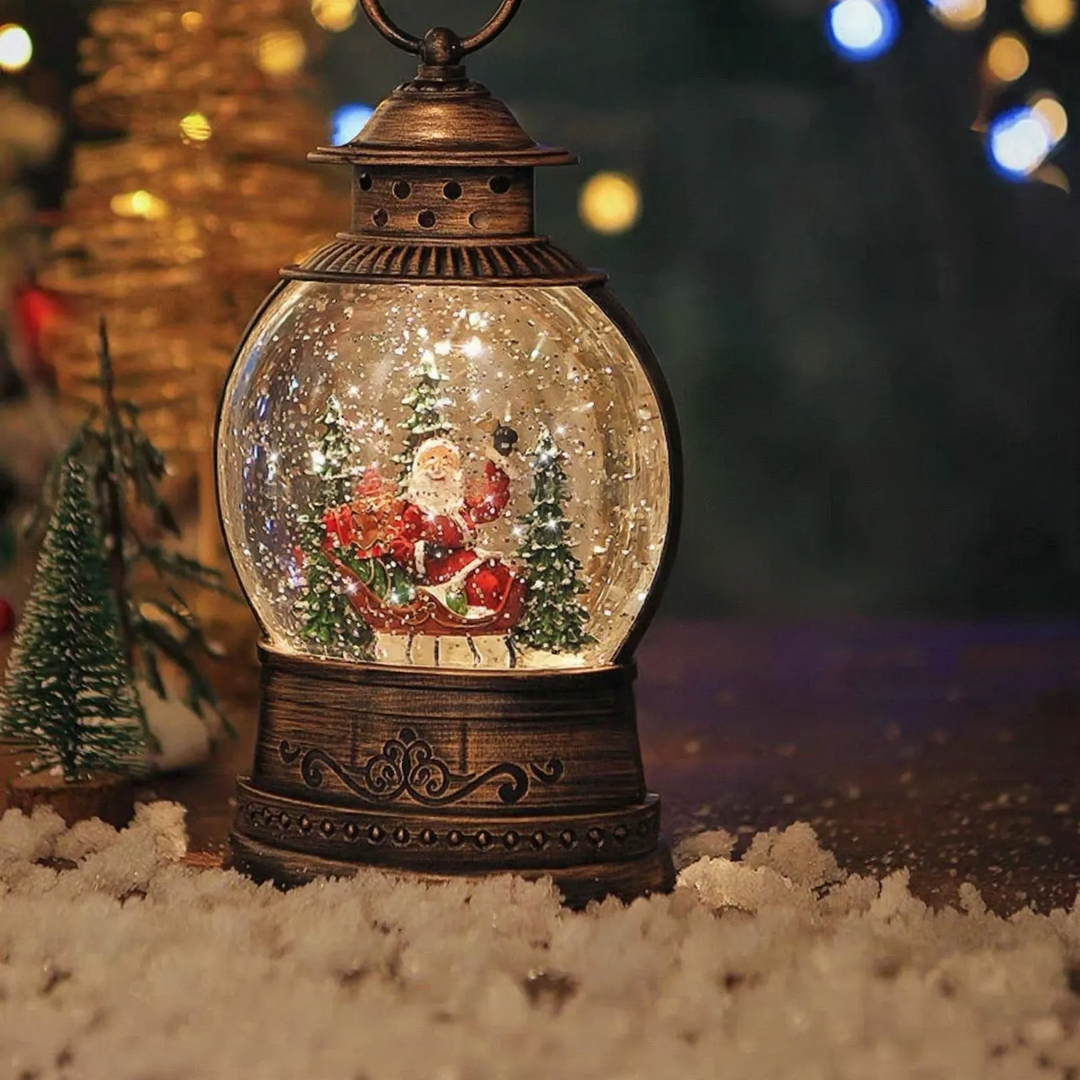 Romantische Spieluhr mit Schneeeffekt und Licht