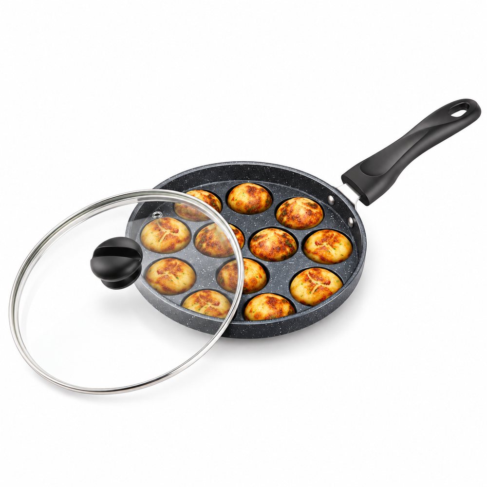 Skyline Appam Maker with Glass Lid 12 Cups (VTL-8800)
