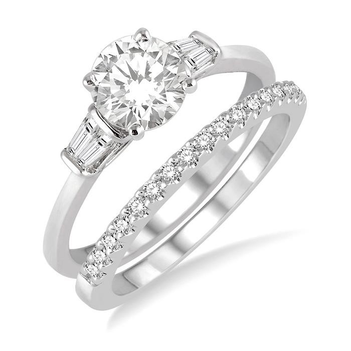 Round Shape Diamond Wedding Set 254L2DHFVWG-WS-RD