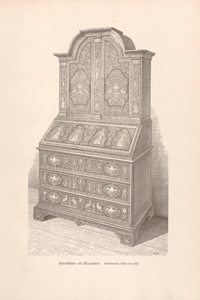 Schreibkasten mit Marqueterie Niederdeutsch 1888