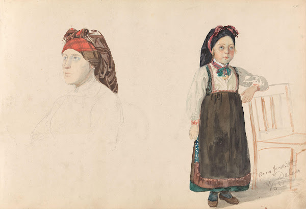 Kvinne med tulleplagg Anne Jacobsdatter Dalen 1857
