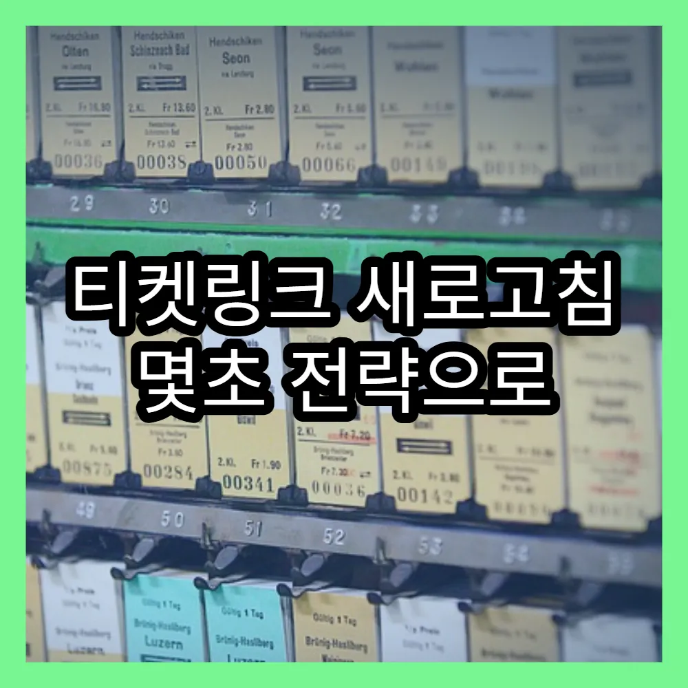 티켓링크 새로고침 몇초 전략으로 인기 공연 잡기