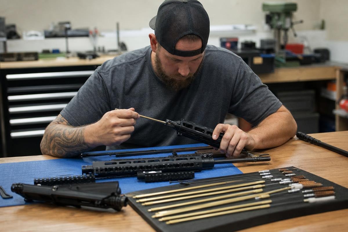 AR-15 cleaning kit matched to different upper receiver calibers