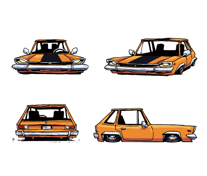 Car design four views