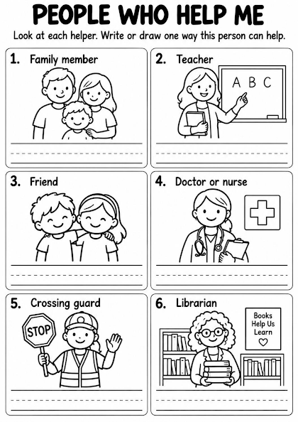 People Who Help Me Worksheet