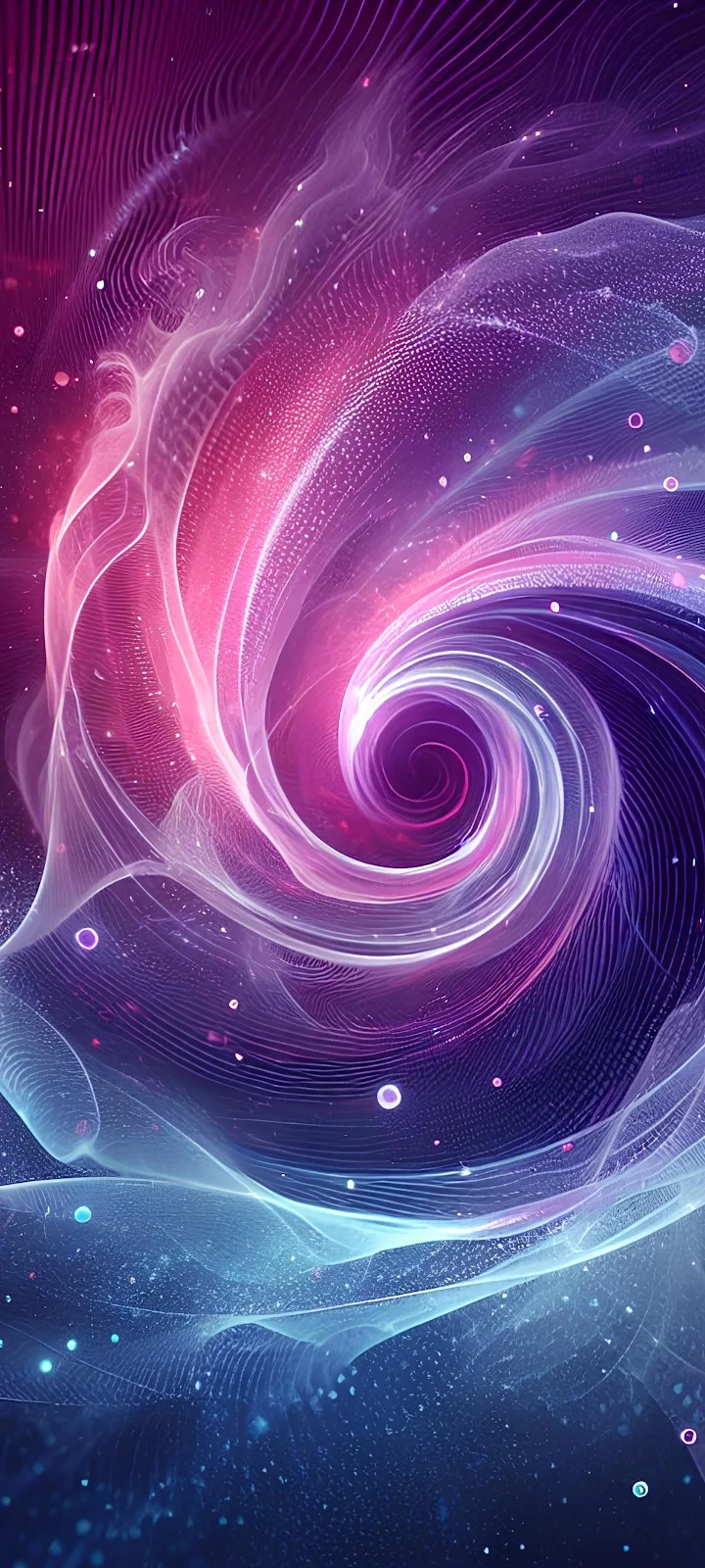 Abstract Purple Cosmic Vortex - Digital Art 2K iPhone Wallpaper (1440x3200)