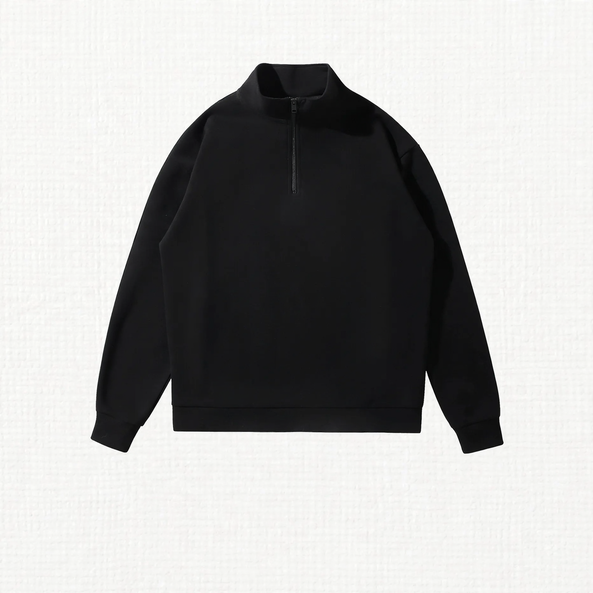 Sweatshirt with high collar and half-zip