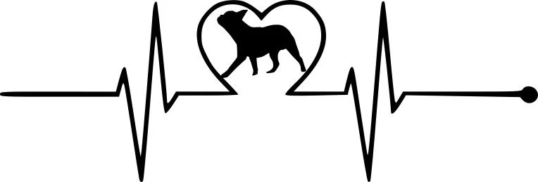 French Bulldog Heartbeat ECG Line Free SVG for Plasma Cutter