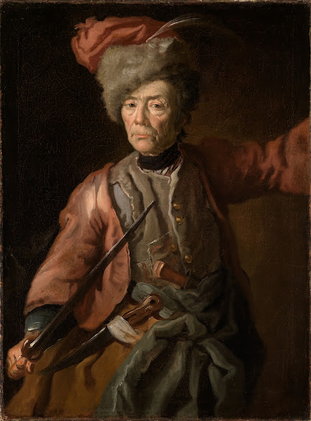 Bildnis einer älteren Frau in Husarenuniform after 1737