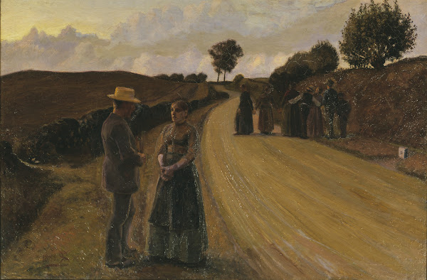 Meeting on a country road in the evening 1889