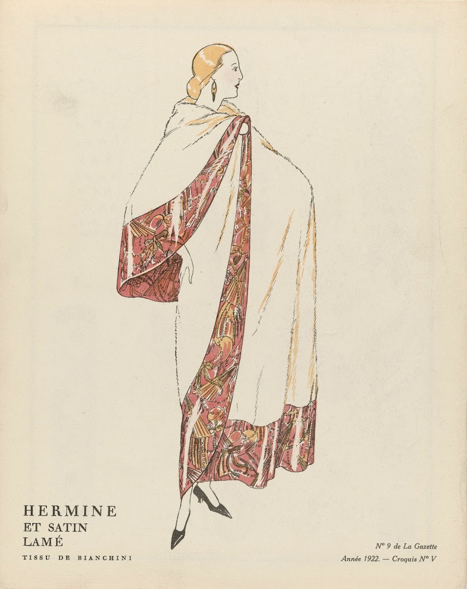 Hermine et satin lamé Tissu de Bianchini 1922