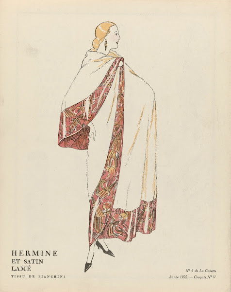 Hermine et satin lamé Tissu de Bianchini 1922
