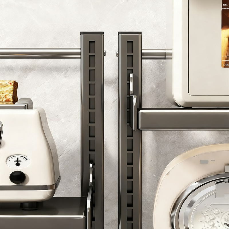 Kitchen shelf on wheels, 2 levels, height adjustable