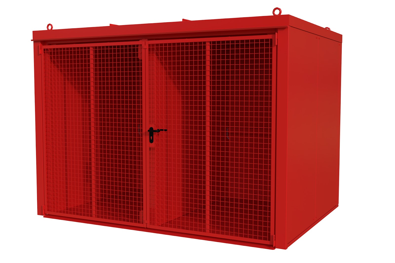 Gasflessen-container GFC-B/W M5, gelakt, Vuurrood