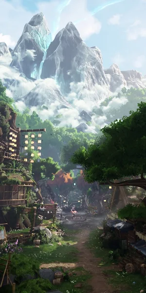 Mountains, Trees, Artwork, Fantasy Art, Kena: Bridge Of Spirits 4K Wallpaper Background