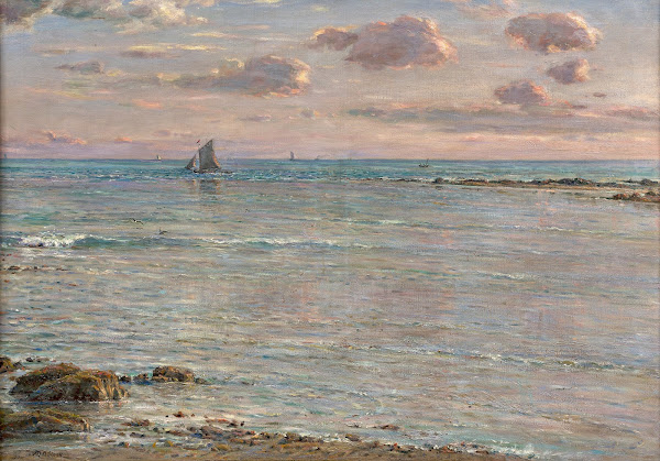 Paysage De Littoral Au Coucher Du Soleil 1895