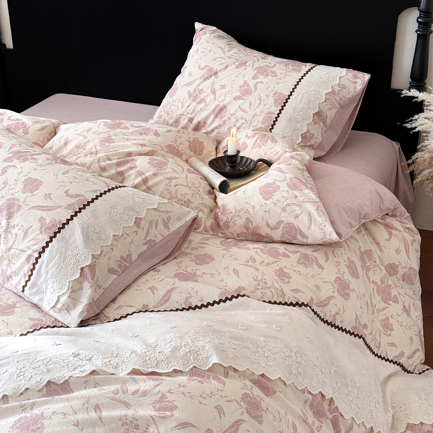 Cotton-Linen Bedding, 4-piece, Butterfly Design
