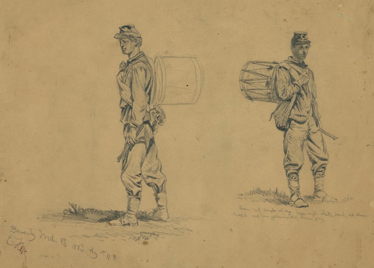 Study of drummer boys on the march 1863
