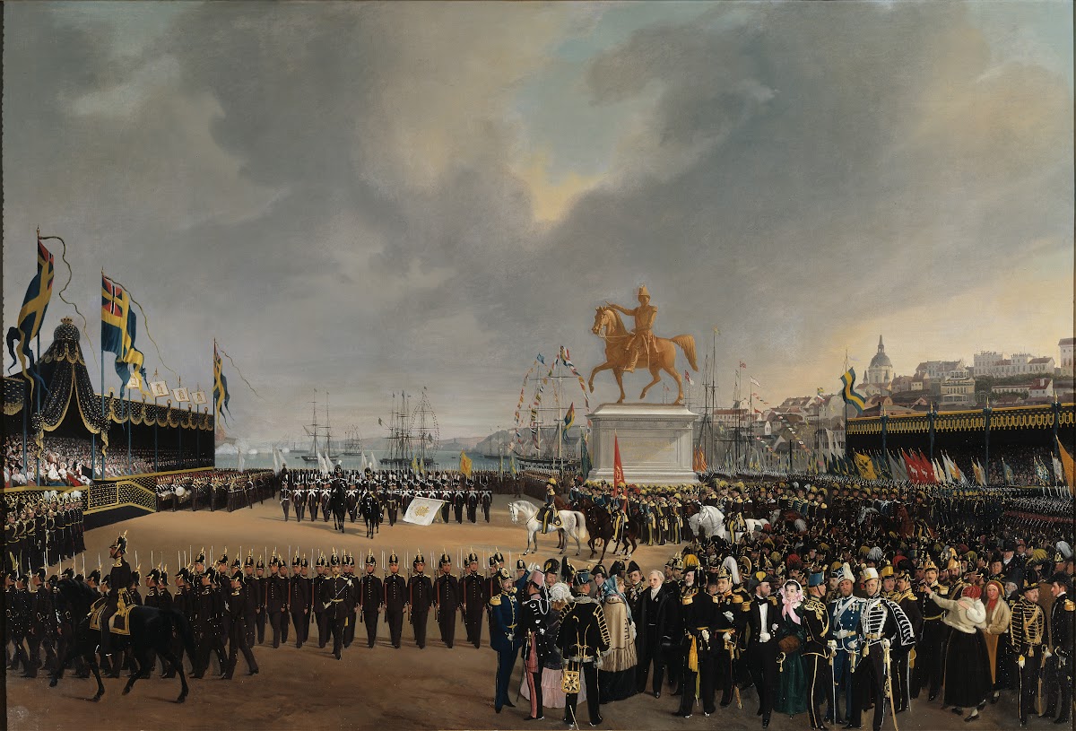 The Unveiling of the Equestrian Statue of Carl XIV Johan of Sw in 1854