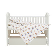 Children's changeable bedding set 4 el Twins Satin Limited Teddy Bears light beige