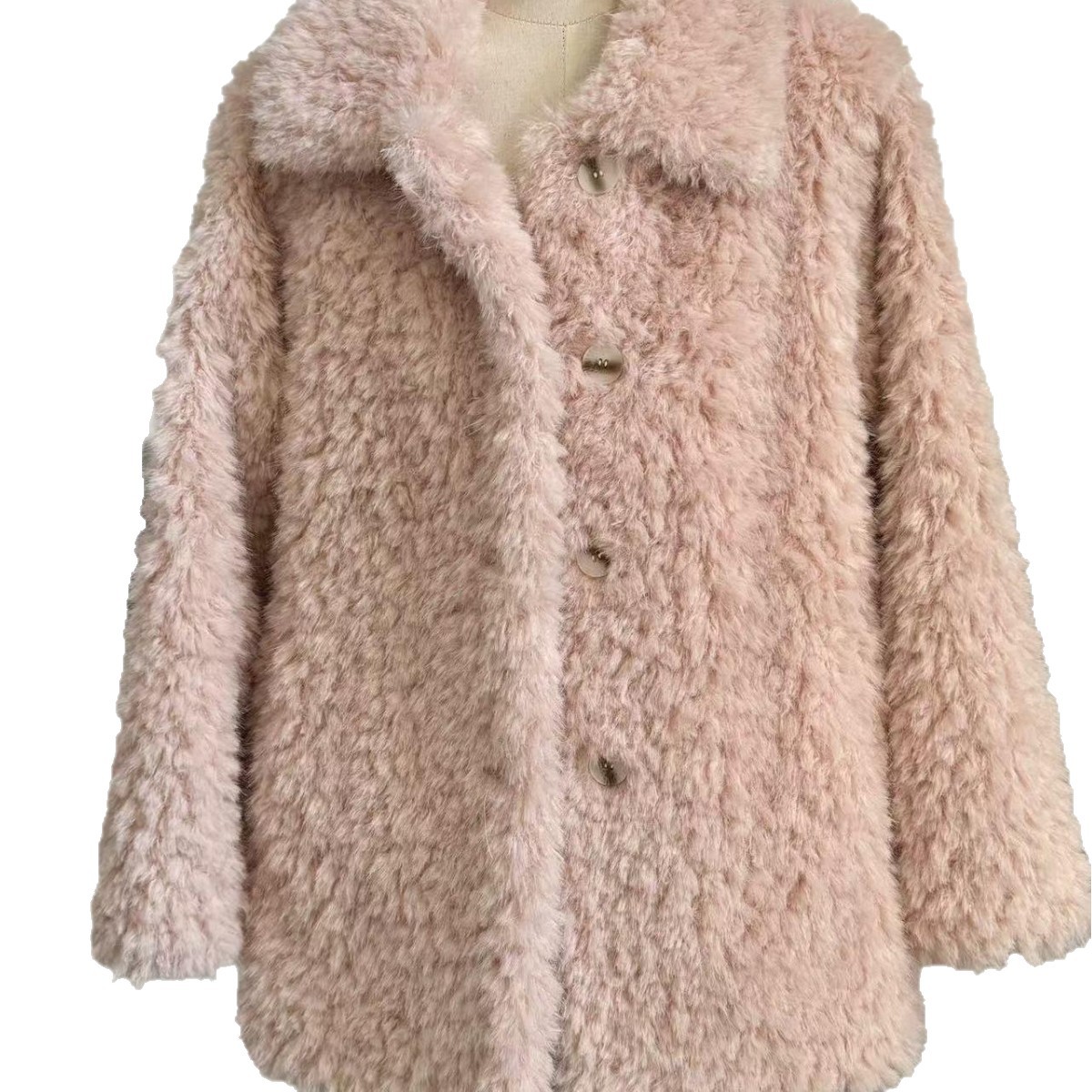 Loose Faux Sheepskin Jacket for Women