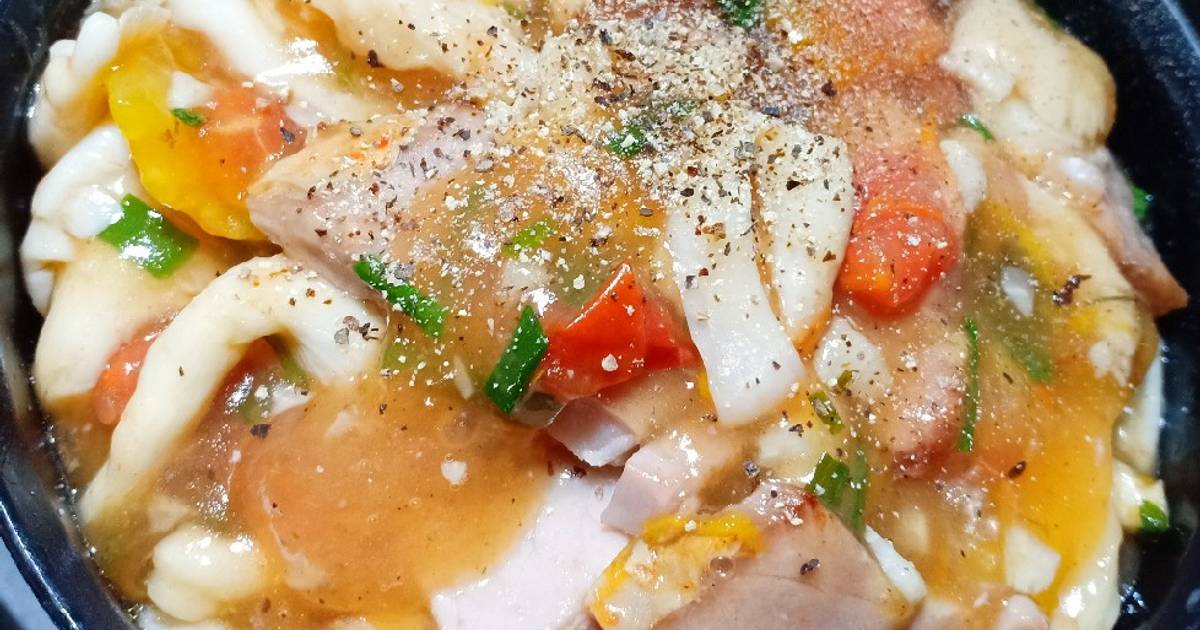 Nấm bào ngư xào thịt heo xông khói và cà chua