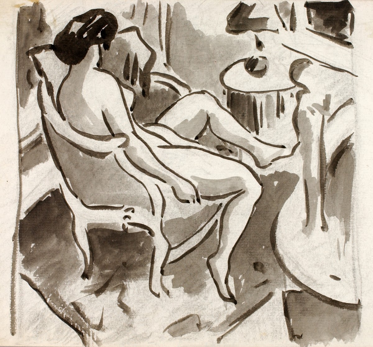Seated Female Nude Side View