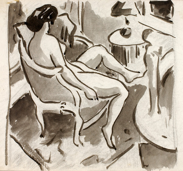 Seated Female Nude Side View