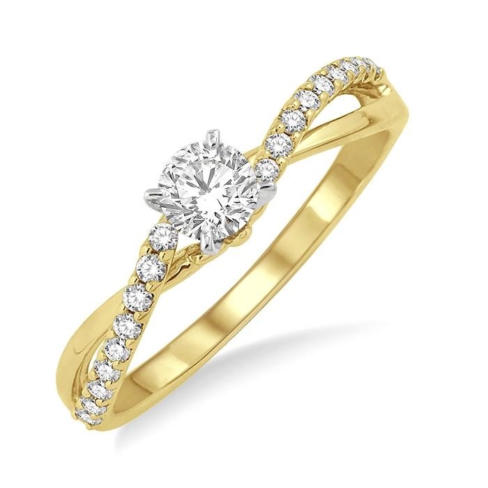 Round Shape Semi-Mount Diamond Engagement Ring
