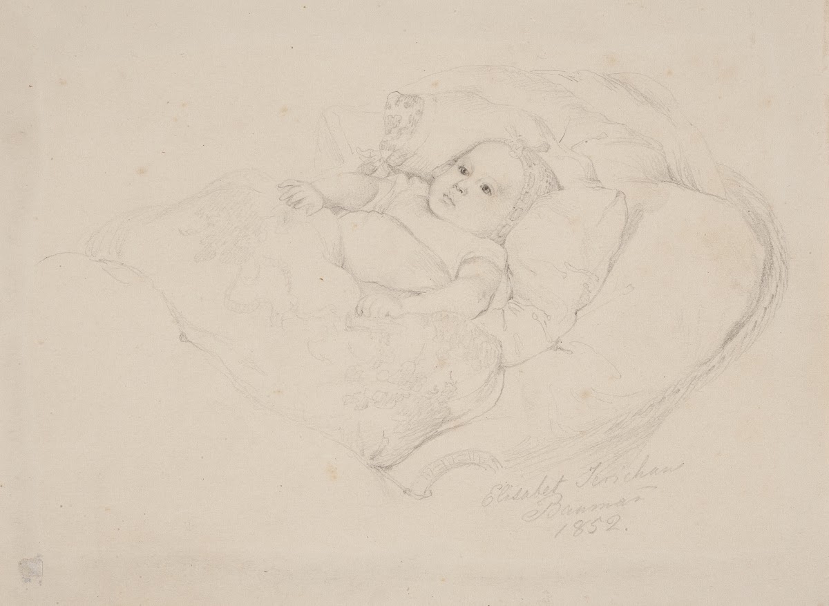 Et barn i sin vugge 1852