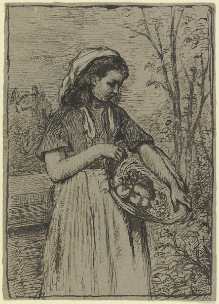 Girl with a fruit basket ca 1869