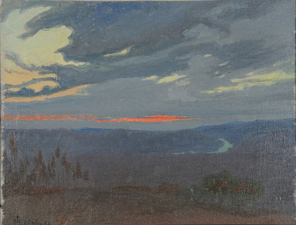 Lever de soleil au dessus de lArno 1898