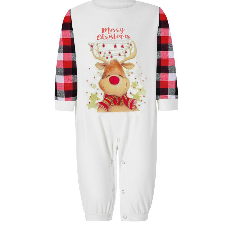 Family Pajama Set with Animal and Plaid Patterns