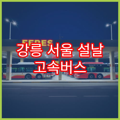 강릉 서울 설날 고속버스 예매 일정과 잔여석 조회법