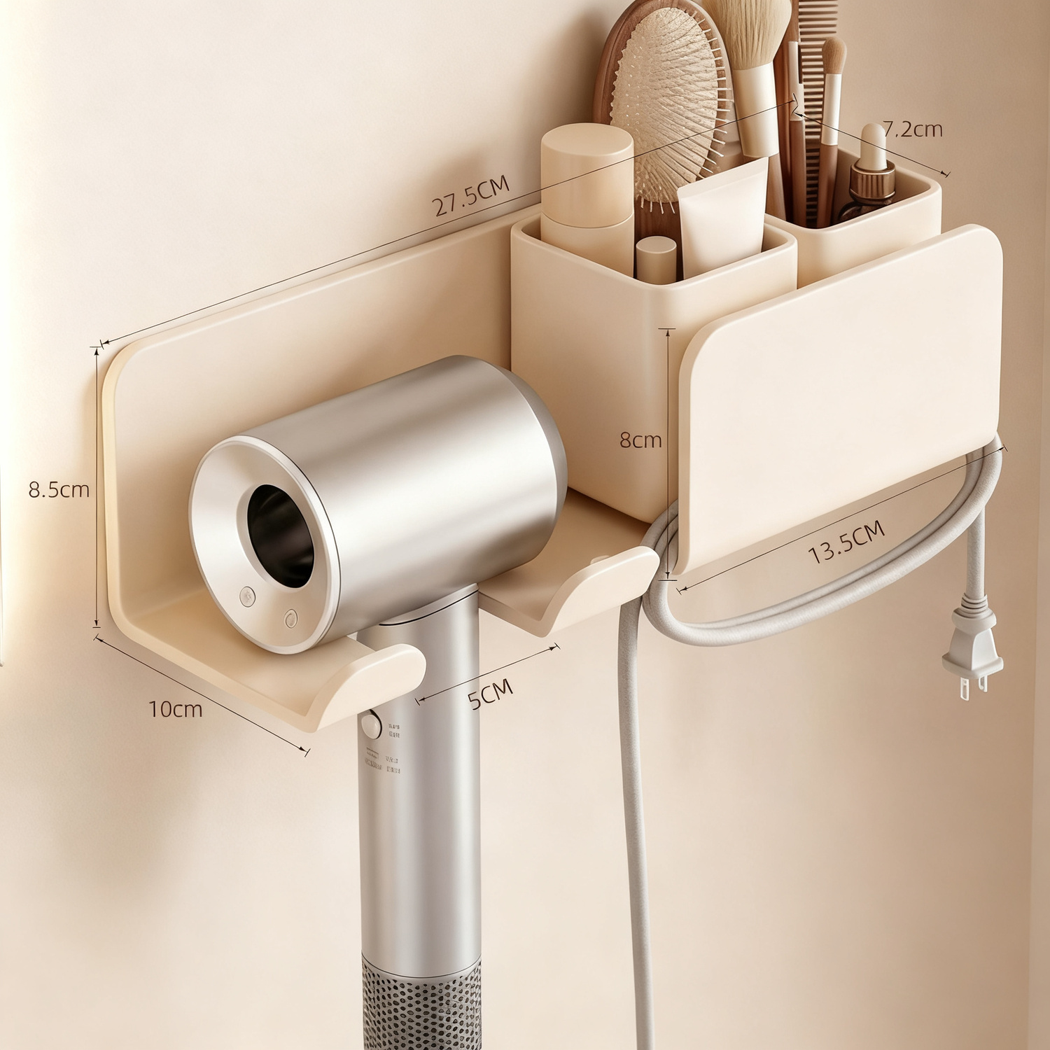 Hair Dryer Holder with Cable Organization