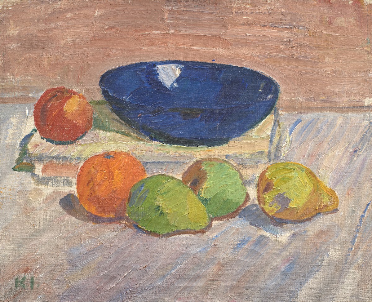 Still Life With Blue Bowl And Fruits 1910  1911
