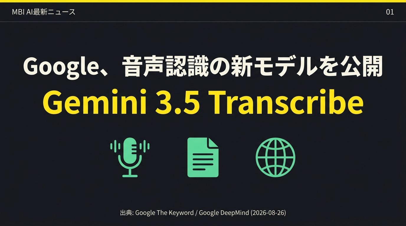 Googleが音声認識の新モデルGemini 3.5 Transcribeを公開