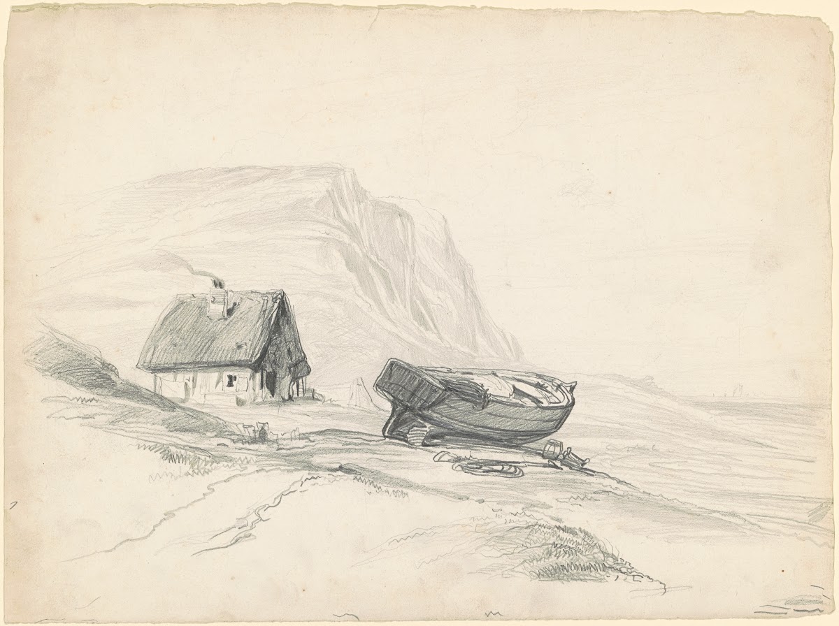 House and Boat at the Shore c 1835 1840
