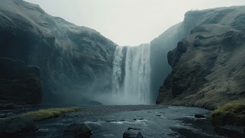 Mountain Waterfall Wallpaper