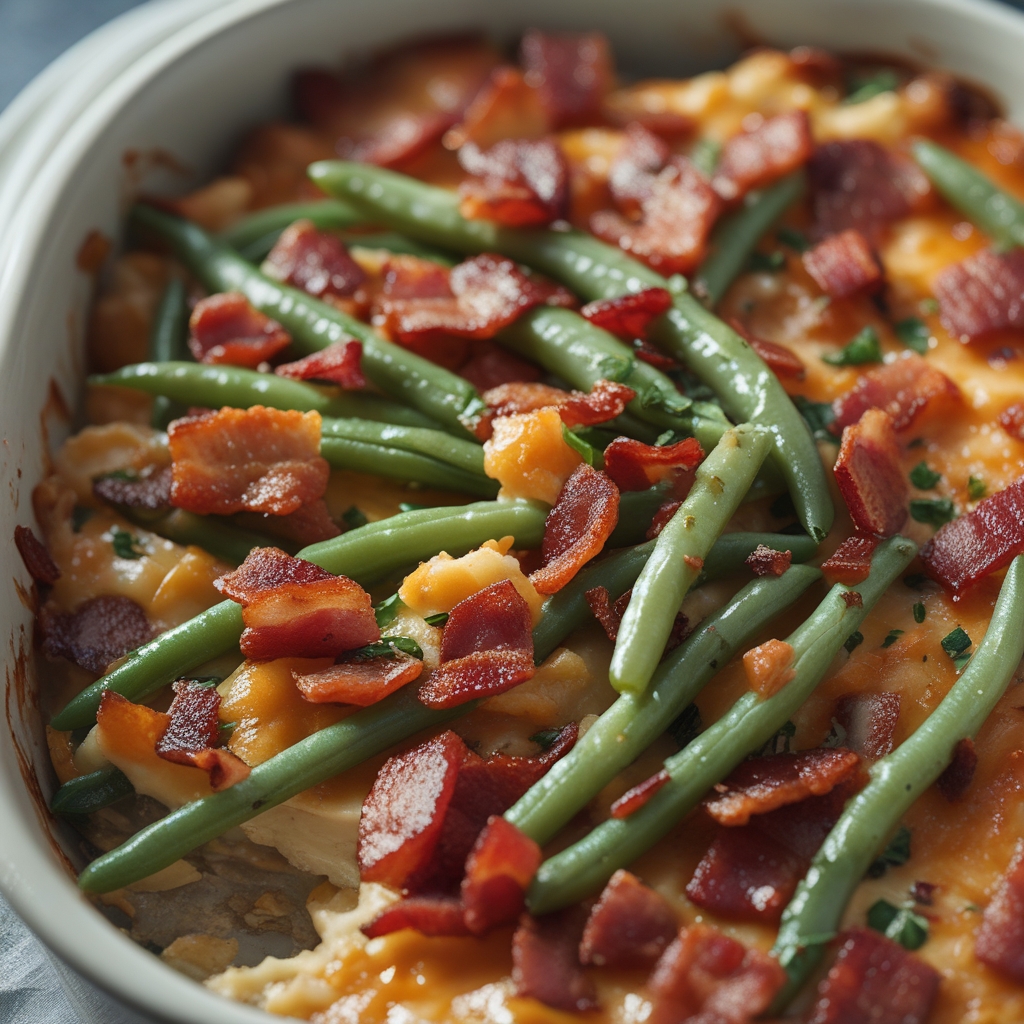 Bacon Loaded Green Bean Casserole - Easy & Comforting Family Favorite