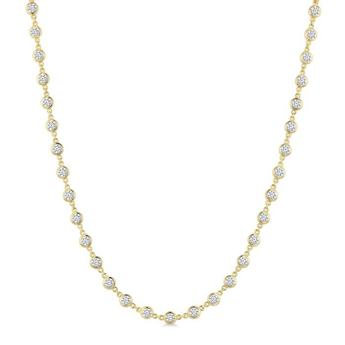 Bezel Set Diamond Necklace