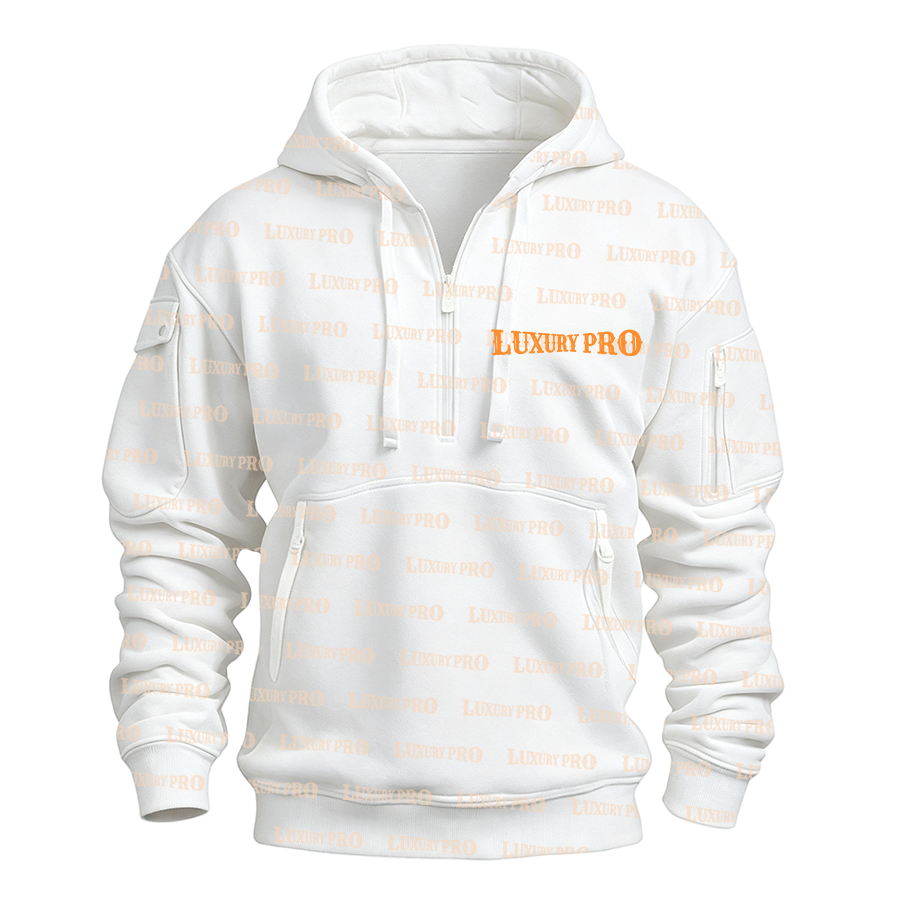 AOP 3D Half zip hoodie with ribbon