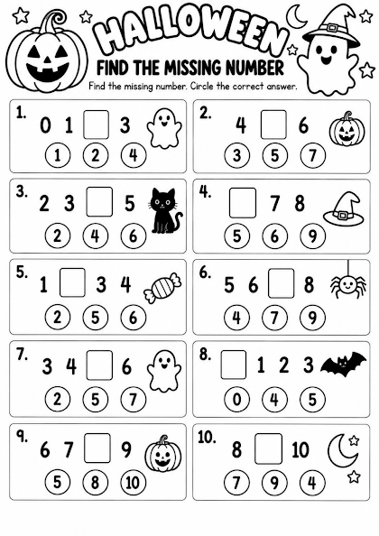 Halloween Find the Missing Number