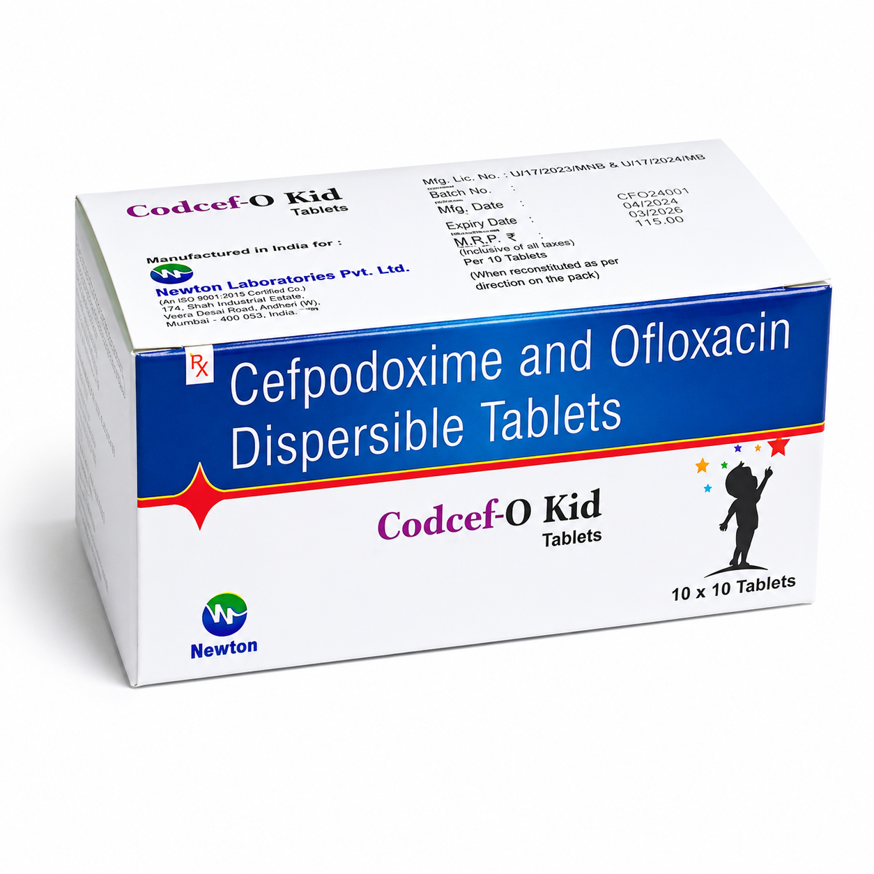 CODCEF-O KID TAB — Cefpodoxime (100mg) and Ofloxacin (100mg)