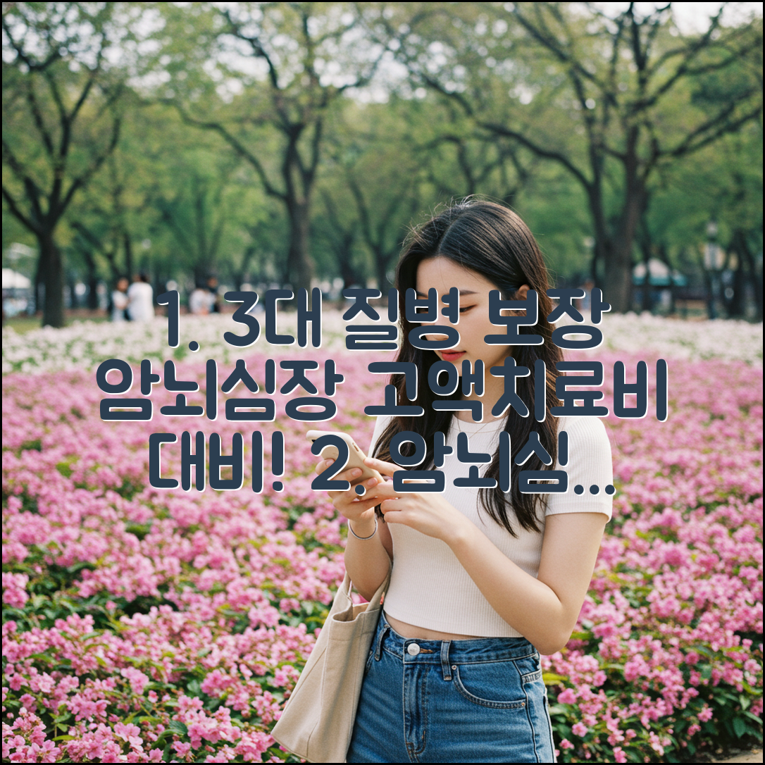 3대 질병(암/뇌/심장) 진단비, 고액 치료비 2가지 대비!