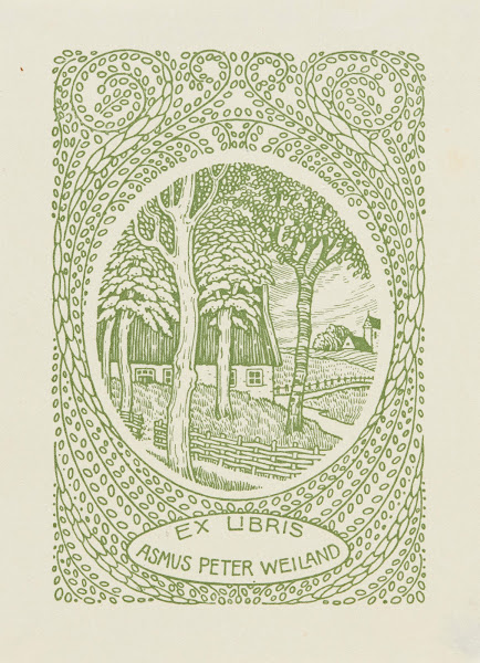 Bookplate of Asmus Peter Weiland 1910