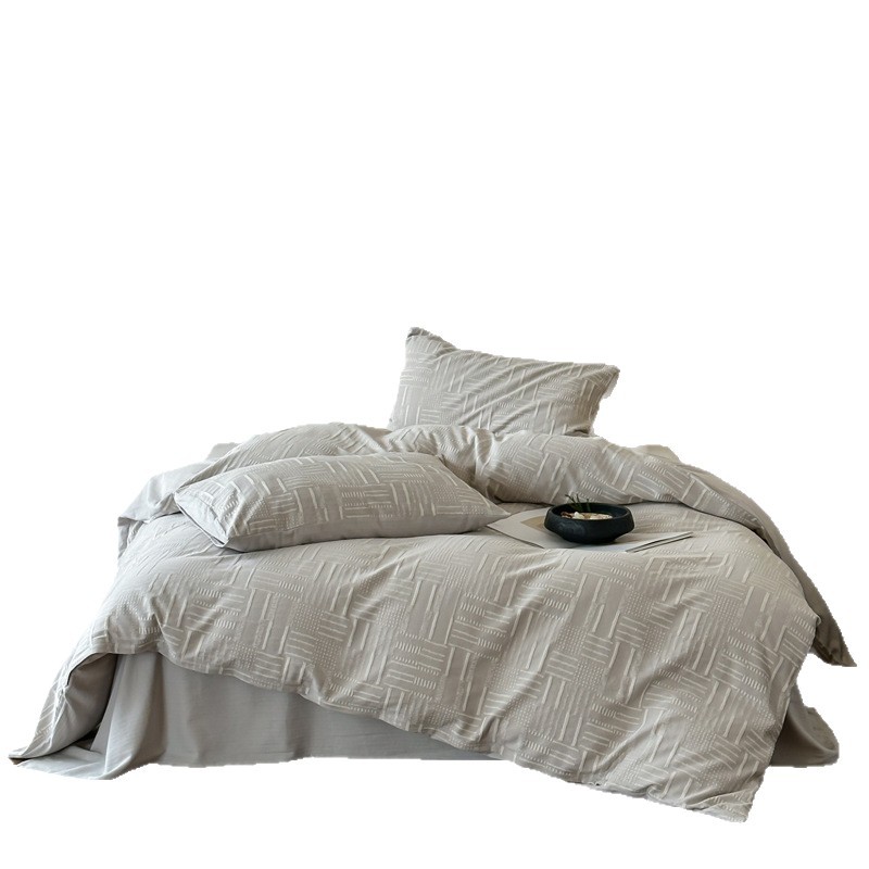 Cotton Bedding Set, 4-Piece, Jacquard Pattern