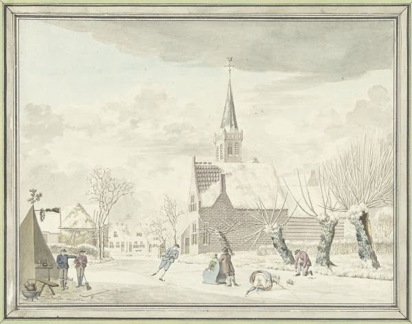 IJsvermaak in het dorp Kortenhoef 1776